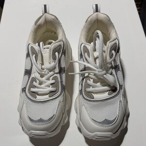 SHEIN White and Gray Athletic Shoes